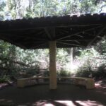 Bancos distribuídos no Parque Municipal Teodoro de Oliveira